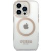 Guess GUHMP15XHTRMD iPhone 15 Pro Max 6.7  złoty/gold hard case Metal Outline Magsafe